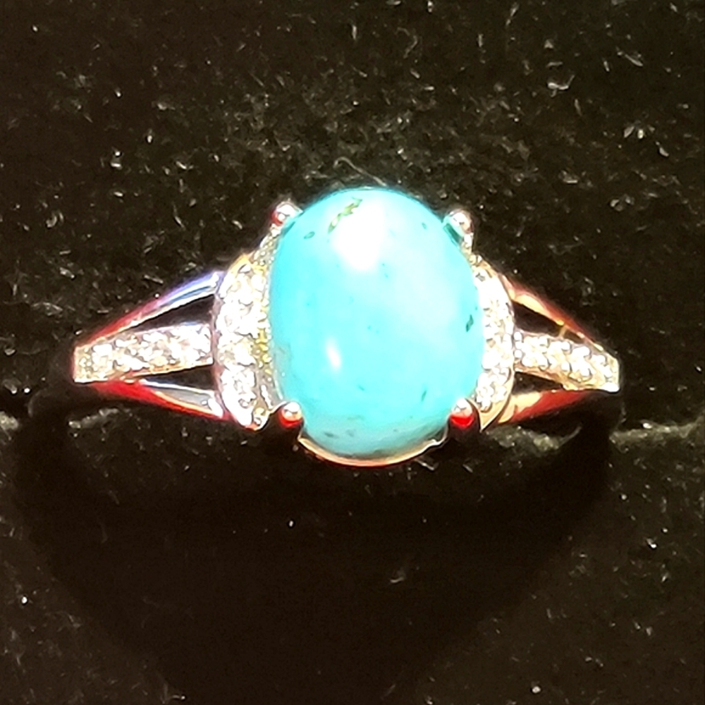 Natural Turquoise Women Ring Size 7-9.5 / LOT T1 - Picture 4 of 7